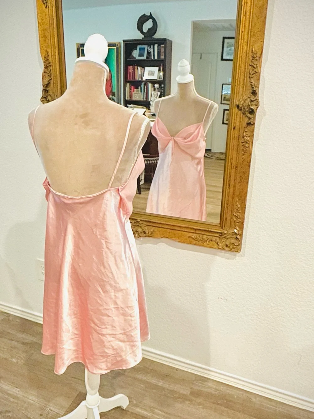 Vintage Baby Doll Pink Slip Dress Chemise Lingerie Sz medium